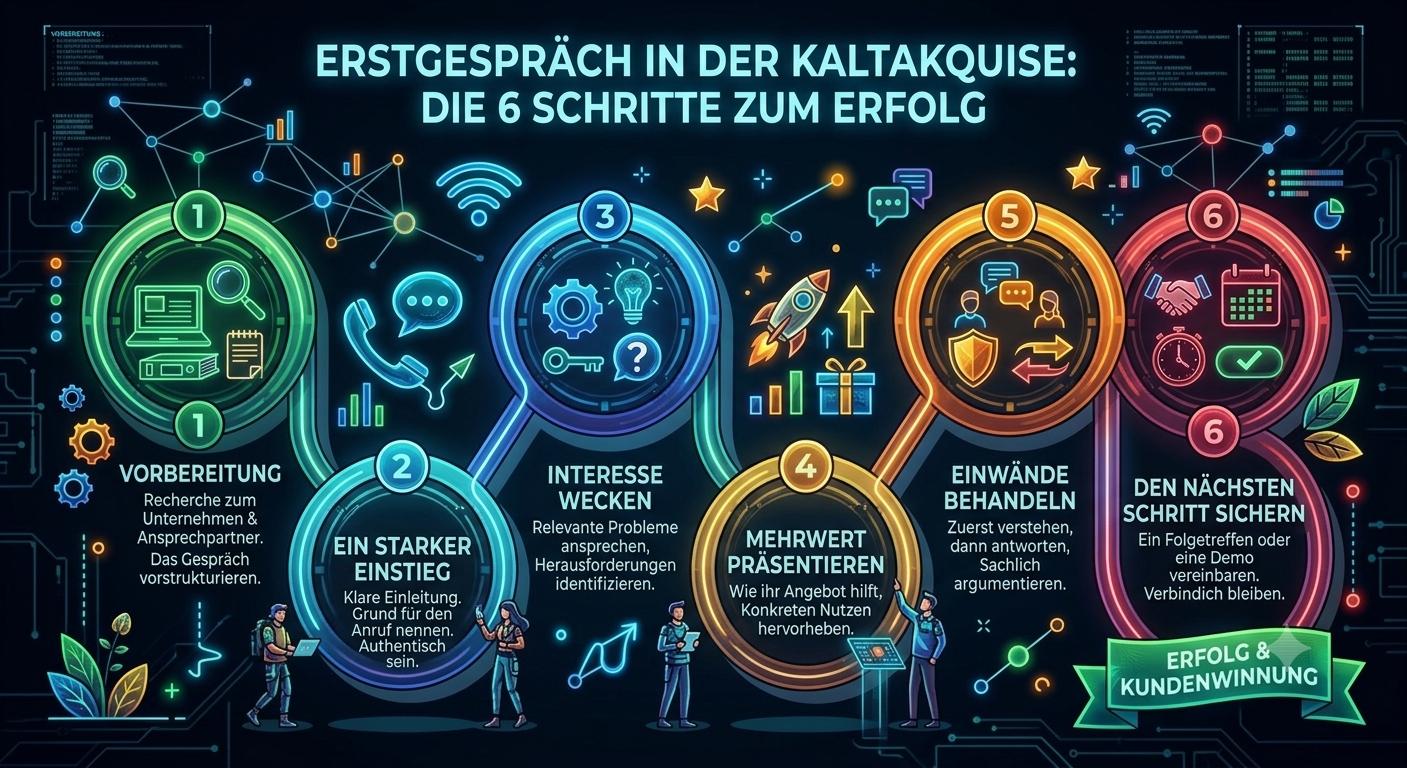 Erstgespräch in der Kaltakquise: die 6 Schritte zum Erfolg im Überblick