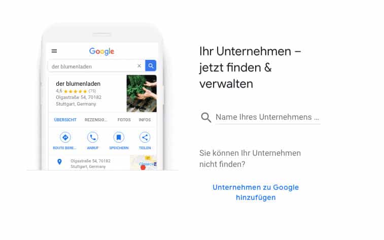 Google My Business Name angeben