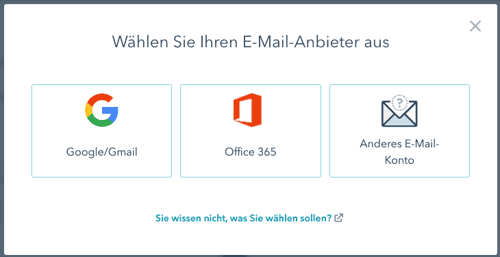E-Mail-Anbieter auswählen