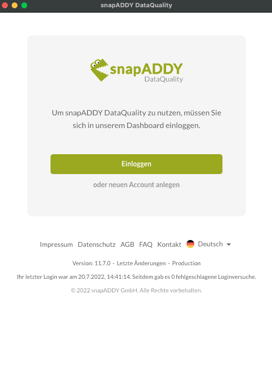 snapADDY Helper Fenster